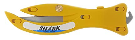 Gifts Direct 2 U Ltd Shark Safety Box Cutter with Retractable Hook - Yellow