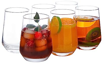 Ecentaur Lot de 6 verres à eau Highball pour vin, bière, whisky, cocktails, boissons