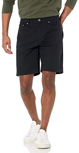 Amazon Essentials Men's Slim-Fit Stretch 5-Pocket Shorts, 9” (22.9cm) Inseam, Black, 36W