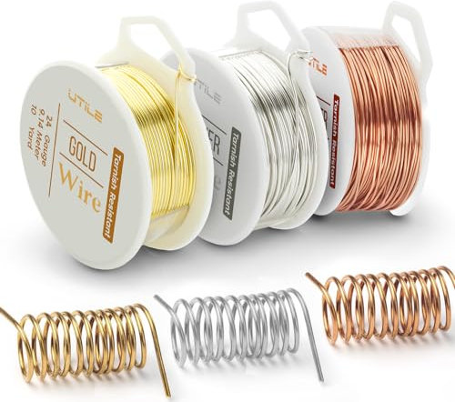 UTILE 24 Gauge, weich, 99 % Kupferdraht, 24 m, Schmuck, Perlen und Basteldraht, Tarnish Resistant for Jewelry Making, Making Hobby Craft, Dekorationen, Blumendekor – Variety Pack (1 Pack)