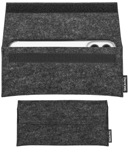 SimonPike Handyhülle passend für Samsung Galaxy S25 Ultra I S24 Ultra I S23 Ultra I S22 Ultra (Gr. S) | New York anthrazit Filztasche aus Wollfilz Handy/Smartphone Tasche