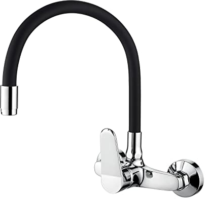 Ibergrif Griferia de Cocina de Pared, Grifo para Fregadero Monomando, Negro, M16559-2