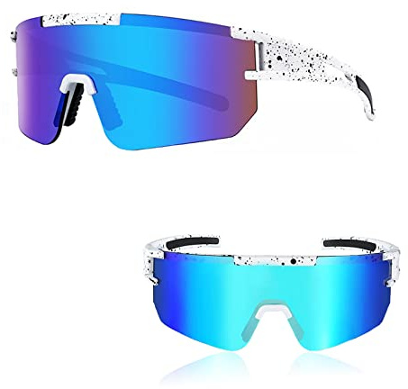 Ruikdly Lunette de Cyclisme Homme Lunette Velo Route Lunette de Vitesse Lunettes de Protection Cycling Glasses Lunettes Soleil UV400 pour Course à Pied Cyclisme Pêche Course Hommes Femmes
