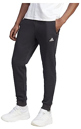 Adidas Uomo Essentials Fleece Tapered Cuffed Pants, Black, S