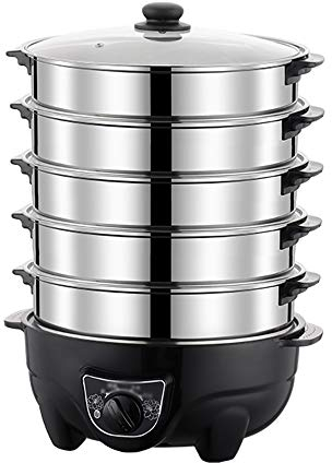 Olla de Vapor eléctrica de 5 Capas para el hogar, vaporera automática para Alimentos, Olla de Vapor eléctrica, Calentador de Alimentos