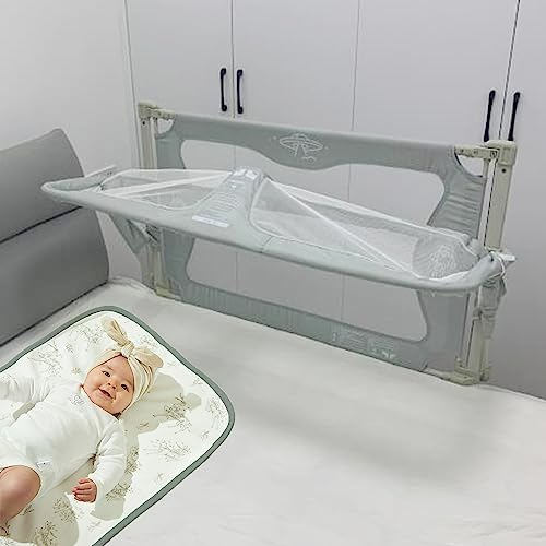 3 In 1Baby Bedside Sleeper,Multifunctional Mattress,summer Cool Mat,changing Mat And Shaping Pillow,breathable And Visible Mesh Window,soft Washable Liner Cover,bed Attachment For Baby For Co Sleeping