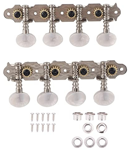 Chevilles De Réglage Mandoline, Équerrures Têtes Machine 4L4R, 8 Cordes, Design Fin pour Accessoire D'Instruments Mécanique for Musiciens, Spectacles, Entrainement,