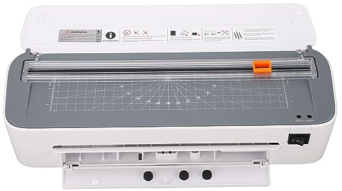 Máquina Laminadora A4 4 en 1, Laminadora en Frío y Caliente, Función de Apagado Inteligente Térmico con Cortador de Papel, Redondeadora de Esquinas para el (Enchufe europeo