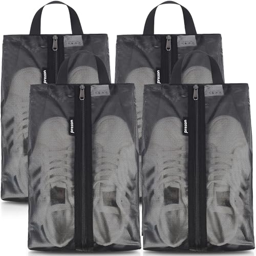 Prezon Reise Schuhbeutel, Wasserfeste TPU-Mesh, Robuster YKK-Reißverschluss, Schmutzabweisender Schuhsack, Schuhorganizer, Schuhtasche mit Reißverschluss für die Reise oder die Aufbewahrung zu Hause