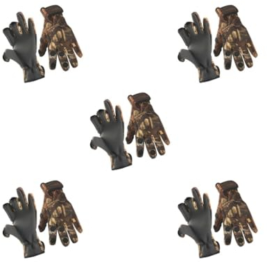 Mealoodiousmusea Fischhandschuhe, rutschfeste Neopren-Handschuhe, wasserdicht, Angelhandschuhe, Reithandschuhe mit Aufkleber, gute Elastizität zum Klettern, Größe M, 5 Stück