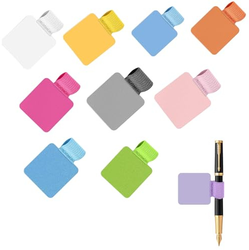 Thapncow 10 pcs soportes de cuero autoadhesivo para bolígrafos, Soporte de Bucle para Bolígrafo，Soporte para bolígrafo autoadhesivo, soporte para bolígrafo para cuaderno, adecuado para bloc de notas