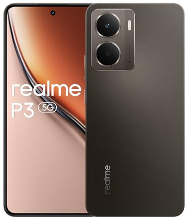 realme P3 5G Smartphone, teléfono móvil con chipset Snapdragon 6 Gen 4 5G, batería de 5000mAh, Cargador rápido de 45W, cámara AI de 50MP, Pantalla AMOLED de 120Hz, IP69, 8+256GB - Gris