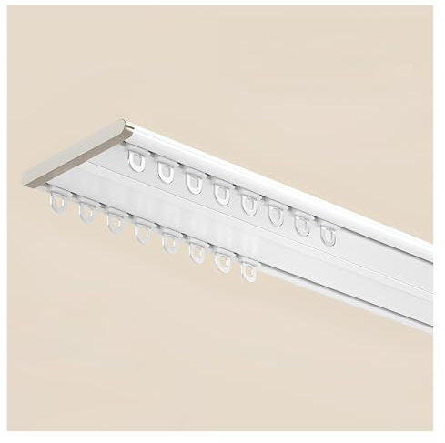 Juego de riel de cortina doble ultrafino, barra transversal de aluminio silenciosa para cortinas dobles, montaje en techo, 75 cm, perfecto para un deslizamiento suave y una decoración elegante.