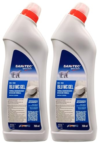 Detergente Disincrostante BLU WC GEL, Efficace Nella Rimozione Del Calcare e Dello Sporco Organico 750ml (2 Unità)