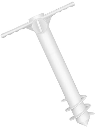 DEEPCRAFF Puntale per Ombrellone da Spiaggia in Plastica Bianco Vite di Bloccaggio per Prevenire Vento per Terra e Giardino