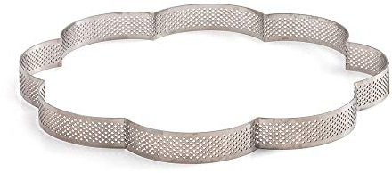 Decora 0064082 FORME FLEUR EN ACIER INOXYDABLE MICRO-PERFORE'24 X 24 X 3,5 H CM, Gris