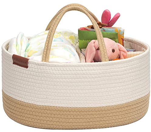 Febzoce Baby Windeltasche Organizer Wickeltasche Neugeborenen Dusche Geschenkkorb 38 x 26 x 18 cm, Honig