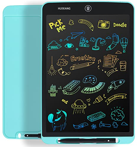 HUIXIANG Tavoletta Grafica Bambini LCD Tavolette per Scrittura LCD eWriters Lavagna Cancellabile 12 Pollici Lavagnetta Elettronica Colori per Disegnare Regalo per Adulti Bambina 3+ 6 7 9 10 Anni(Blu)