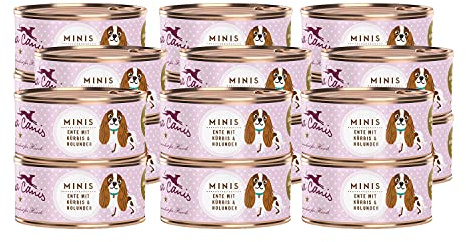 Terra Canis anka, pumpa, jordgubb och fläder minihundar våtfoder, 18 x 100 g I premiumhundmat i 100 % livsmedelskvalitet alla råvaror I kalciumrik, hälsosam, spannmåls- och glutenfri