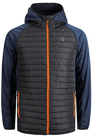 JACK & JONES Herren JjemGewatteerde Noos Jacke 12182242 ,Black/w. Navy ,L