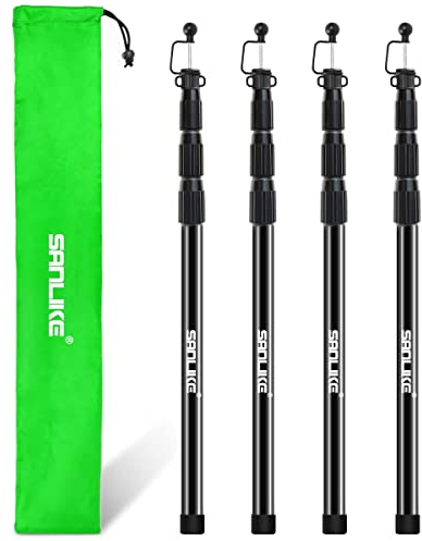 Zeltstangen für Plane, 2,6 m Fiberglas-Planenstangen, 4 Stück, Zeltstangen, Ersatz-Teleskopstange, Überdachungsstangen, Campingstangen für Dachzelte, Trekkingstock-Zelt für Regenfliege, Camper,