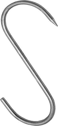 Wolfcut 20 ganchos para carne en S CNS, ganchos para carnicería, ganchos para ahumar, configuración: 220/10 mm