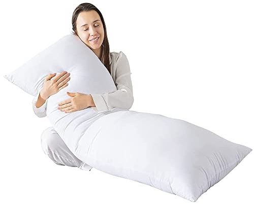 Adam Home Premium Hollowfiber Filled Bolster Pillow (Double 4FT 6 Inch) Full Body Orthopedic Long Pillow for Side Sleeper, Back, Neck, Maternity Support Pregnancy Pillow