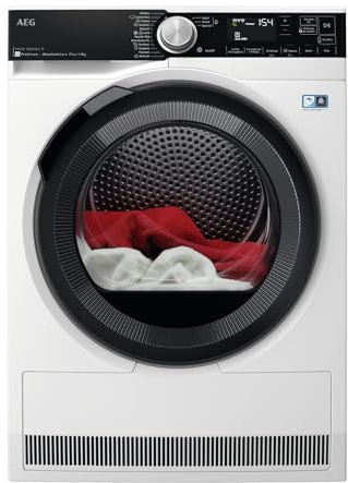 AEG TR9T94ABYS - Asciugatrice da 9 kg, Pompa di calore, 638x596x850 mm [Classe efficienza energetica A+++]