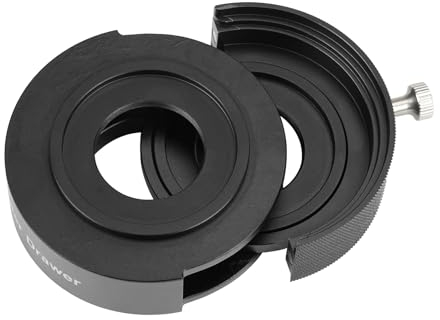 Svbony SV226 Teleskop Filterrad M42-M48, Teleskop Filterschublade Enthält Zwei 2 Filterhalter Kompatibel mit 1,25 und 2 Filter, Teleskopkamera Anschließen für Deep Sky Fotografie Teleskopzubehör