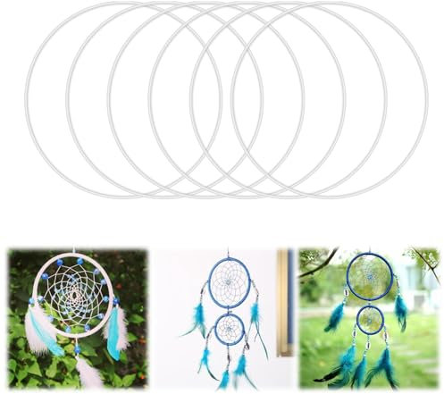 6 Stück Metallringe zum Bastein 20cm, Traumfänger Ringe, Ringe zum Bastein, Makramee Ringe, Dicke 4mm Deko Ring, Metallringe für Die Herstellung von Traumfängern, Girlanden und Wanddekorationen