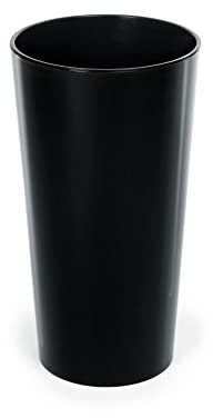 Gloss Black Flower Pot with Insert - 25cm x 46cm Indoor/Outdoor Planter with Tall Plant Pot