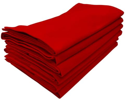 Penguin Home Confezione da 6 tovaglioli di stoffa da cucina oversize in puro cotone, lavabili e riutilizzabili, per tavola, sala da pranzo, eventi, feste, pranzo, 50 x 50 cm, rosso natalizio, set da