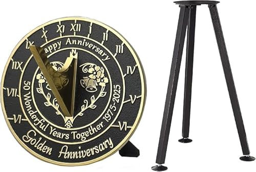 ANTIQUEMEDIEVAL 50-årsjubileum solur med stativ 2025 gåva för trädgården