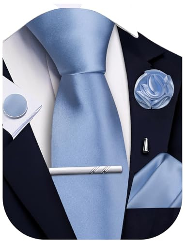 Ailisus Juego de gemelos de corbata y bolsillo para hombre, 5 unidades