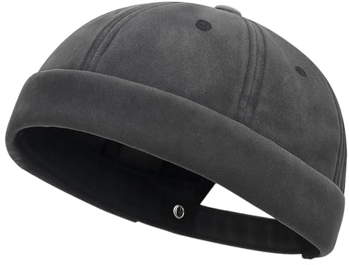 ZocRjvN Docker Cap Herren, Seemannsmütze mit verstellbarem Verschluss, Cap ohne Schirm für Outdoor und Freizeit, Dockermütze in klassischem Design, seemannsmütze Herren