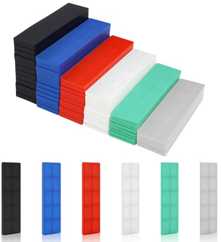 72 Stück Abstandshalter Kunststoff 100 x 28 mm x 1-6 mm Unterlegplatten Kunststoff Unterlegkeile Fensterkeile Verglasungsklötze Abstandhalter für Fenstereinbau Fliesenverlegung