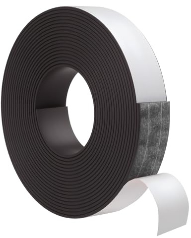 msymsyu 4 m magnetband extra stark 1,5 mm (tjocklek) x 20 mm (bredd) magnetband självhäftande stark 1 rulle magnetisk tejp självhäftande svart magnetisk remstark kan skäras till storlek magnetiska