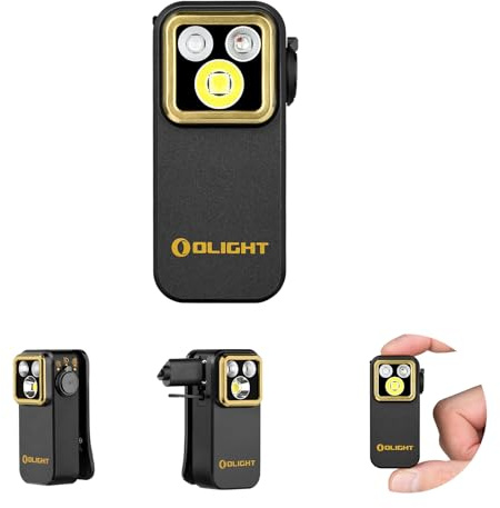 OLIGHT Oclip Pro S Rechargeable Clip-on Torch with 5 Light Sources, Black | 600 Lumens, RGB, UV, USB-C Charging, Flash Modes, Magnetic Clip, Inspection, Signaling, Work, Outdoor, Emergency Use