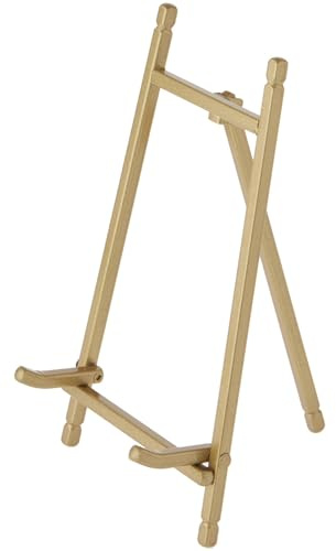 Bard's Satin Gold-toned Metal Easel, 7 H x 4.25 W x 4.5 D