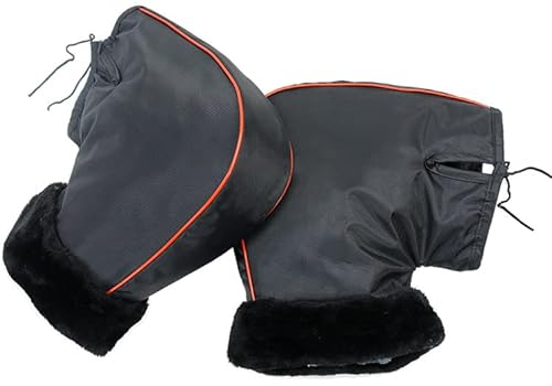 SIQITECH Vélo Guidon Mitaines Réfléchissant Homme Femme Manchons d'hiver Imperméables pour Guidon Vélo Manchons de Moto Gants Coupe Vent Gants de VTT Moto BMX VTC Trottinette Scooter Noir 27 X 30 cm