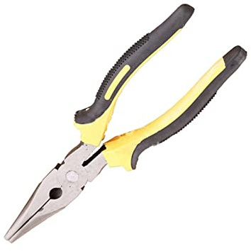 Flat Nose Plier 7.87in Flat Nose Plier with Anti Slip Comfort PVC Ergonomic Handle Rustproof Multifunctional Combination Plier for Repair(Yellow)