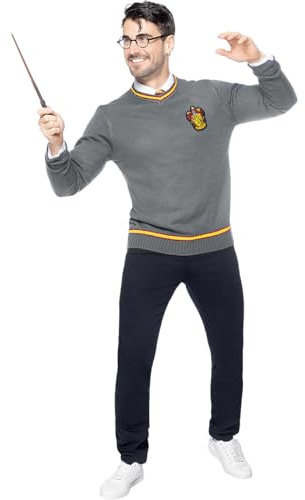 Funidelia | Maglione di Grifondoro Harry Potter per donna e uomo Hogwarts & Maghi - Il miglior merchandising da regalare ai veri fan per Natale, compleanni o qualsiasi occasione - Grigio/Argentato