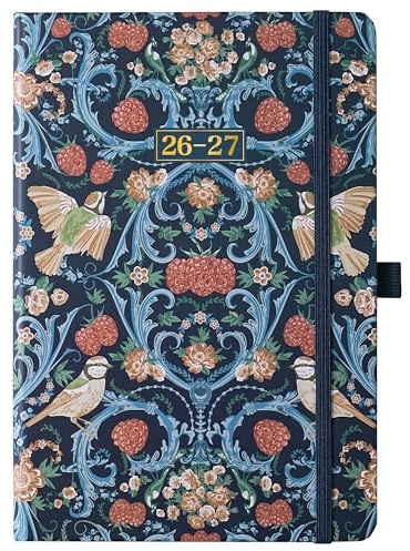 Artfan Academic Diary 2026-2027 A5 Week to View, Diary 2026-2027, August 2026 - July 2027, For School, Home or Office Work with Hardcover, Pen Holder, Elastic Closure, Back Pocket