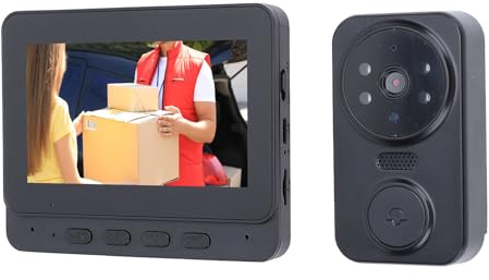 Système D'Interphone Vidéo, Caméra de Sonnette Vidéo avec Moniteur 4,3, Visiophone, Kits de Caméra HD 8 MP, Grands Angles de 170 Degrés, Interphone pour Villa, Bureau, Appartement
