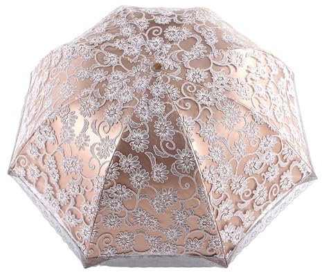 Zdprkqzvz Spitzenschirm bestickter Regenschirm, Schutz, Prinzessinnen-Regenschirm, faltbare Beschichtung, Schattenschirme