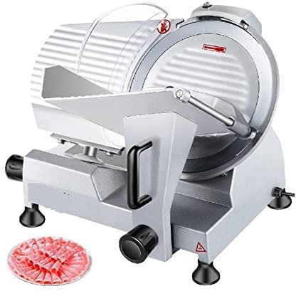 SaryEdge Cortadora de Alimentos eléctrica con Cuchilla de 10 Pulgadas, cortadora, picadora, máquina cortadora de Carne para Uso Comercial, fiambres, Queso, Carne de Res, Cordero, Pavo(