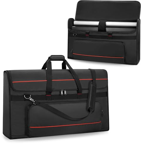 Trunab Monitor Carrying Case 27-32 Inch Padded Travel Bag Hold Up to 2 LCD Screens/TVs, Not Compatible with iMac or All in a Computer, with Accessories Pocket, Shoulder Strap, Patented Design