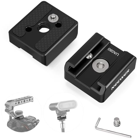 NEEWER Set di Adattatore Cold Shoe Mount (2 Pezzi), Vite da 1/4, Perni Anti Caduta a Molla per ARRI, Compatibile con DJI Mic, Flash, Supporto Monitor, Luce Pannello LED, Magic Arm, Treppiede, UA080
