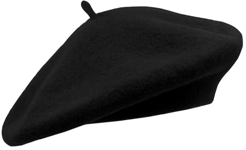 ITRAT Women's Beret Hat – Classic French Style Beret for Women, Soft Warm Wool Blend Ladies Fashion Hat, Elegant Parisian Winter Autumn Cap for Casual, Travel & Everyday Wear (Black)