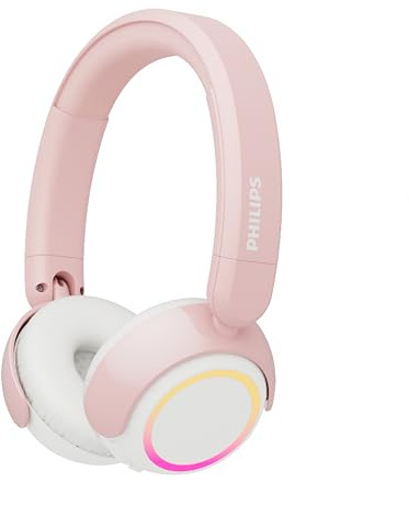 Philips TAK4200PK 4200-serien On-ear trådlösa vikbara barnhörlurar, volymbegränsning, ljuddelning, 3,5 mm och USB-C-kabel ingår – Rosa | Volymbegränsad, ljuddelning, USB-C-kabel ingår – rosa